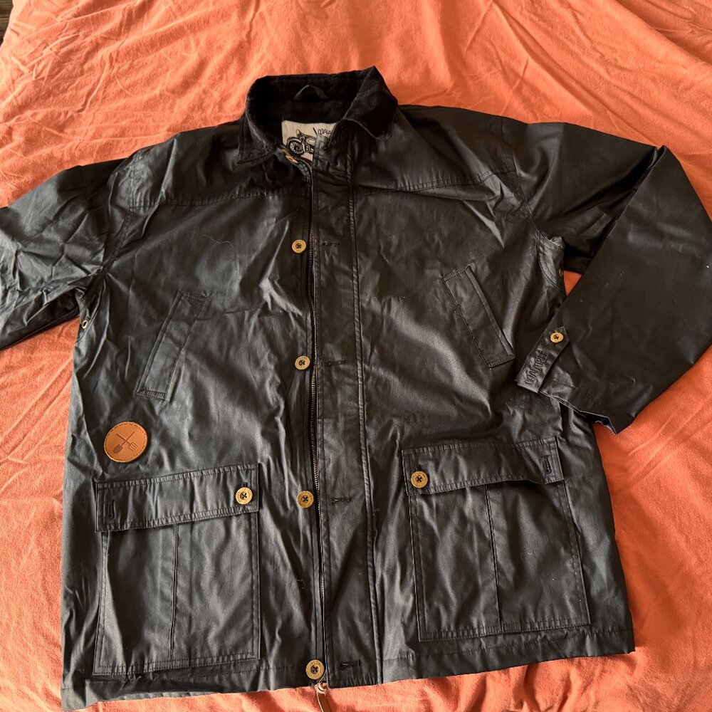 coalatree waxed cotton rain jacket black xxl